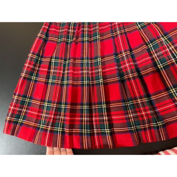 Vtg LAIRD PORTCH of SCOTLAND Red Tartan Plaid Wrap Kilt skirt Wool Skirt W 26 - Picture 3 of 15